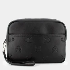 ALL OVER PRINT EMBOSS ZIP POUCH- PICCOLA PELLETTERIA NERO 12066-0GK