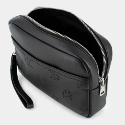 ALL OVER PRINT EMBOSS ZIP POUCH- PICCOLA PELLETTERIA NERO 12066-0GK