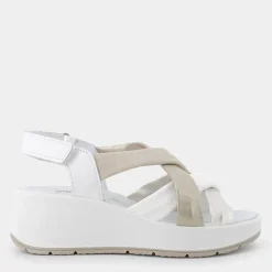 CAROLA- SANDALI BIANCO/PLATINO 7666722
