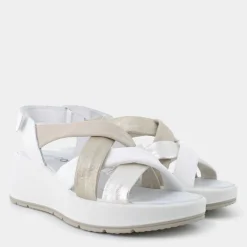 CAROLA- SANDALI BIANCO/PLATINO 7666722