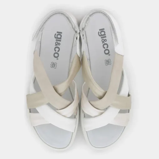 CAROLA- SANDALI BIANCO/PLATINO 7666722