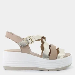 CLEA- SANDALI PLATINO/BEIGE 7667100