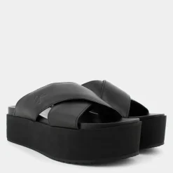 FLATFORM CROSS MG UC- SANDALI Triple Black YW0YW013490GT