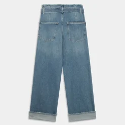 ONLMADDIE EX HW WIDE BELT FOLD UP- PANTALONI BLU 15298093