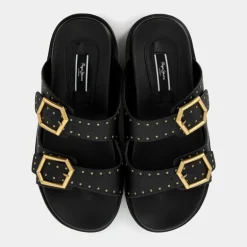 POLA STUDS- SANDALI NERO PLS90662