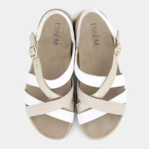 SANDALI BIANCO/ORO IM-E24D-25