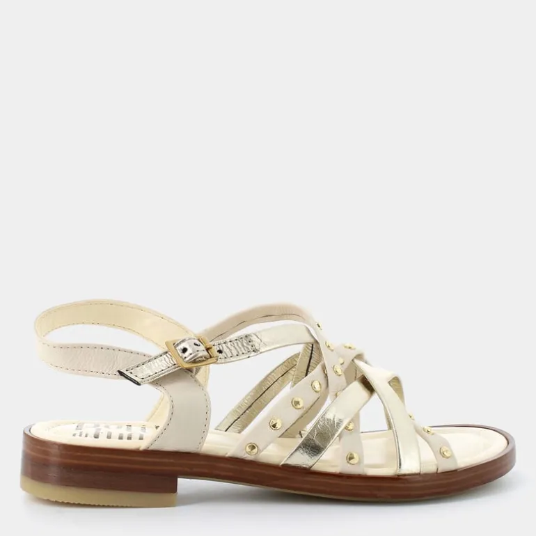 SANDALI LATTE/PLATINO OL-E25D-01