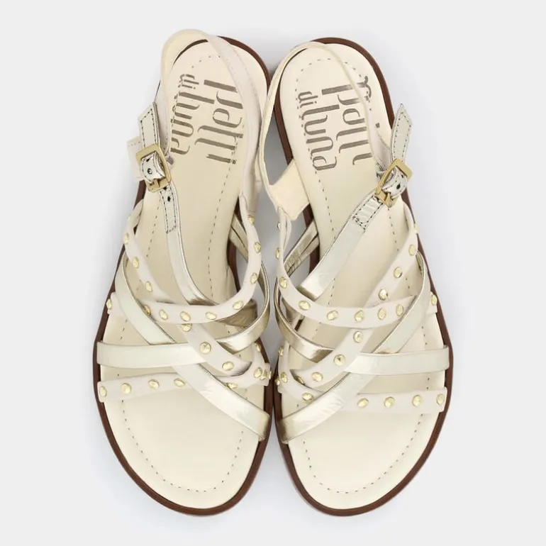 SANDALI LATTE/PLATINO OL-E25D-01