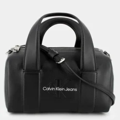 SCULPTED SQUARE BARREL BAG MONO- BORSE BLACK 12378-0GQ