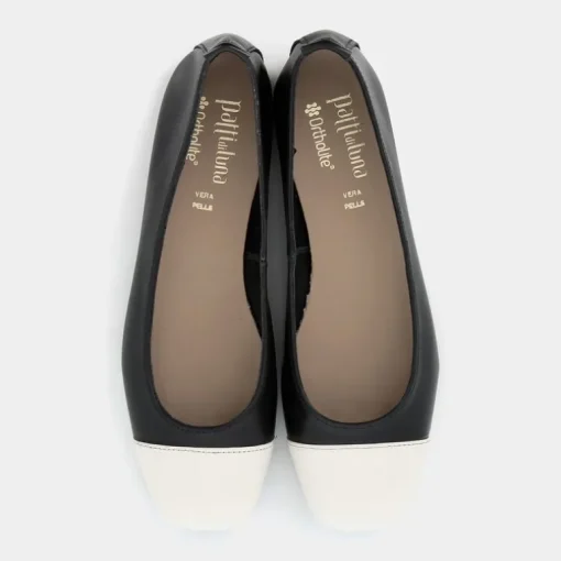 SIMONA- BALLERINA NERO/TAN GI-E25D-01