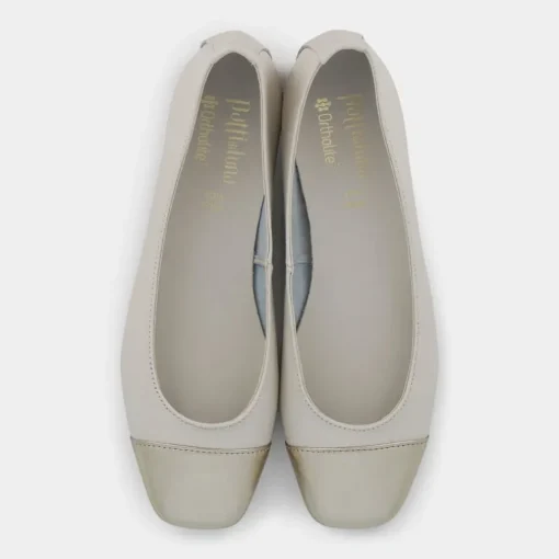 SIMONA- BALLERINA OFF WHITE/PLATINO GI-E25D-01