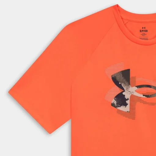 UA TECH PRINT FILL SS- T-SHIRT FIRE 1390208