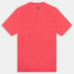 UA TECH TEXTURED SS- T-SHIRT ROSSO 1382796